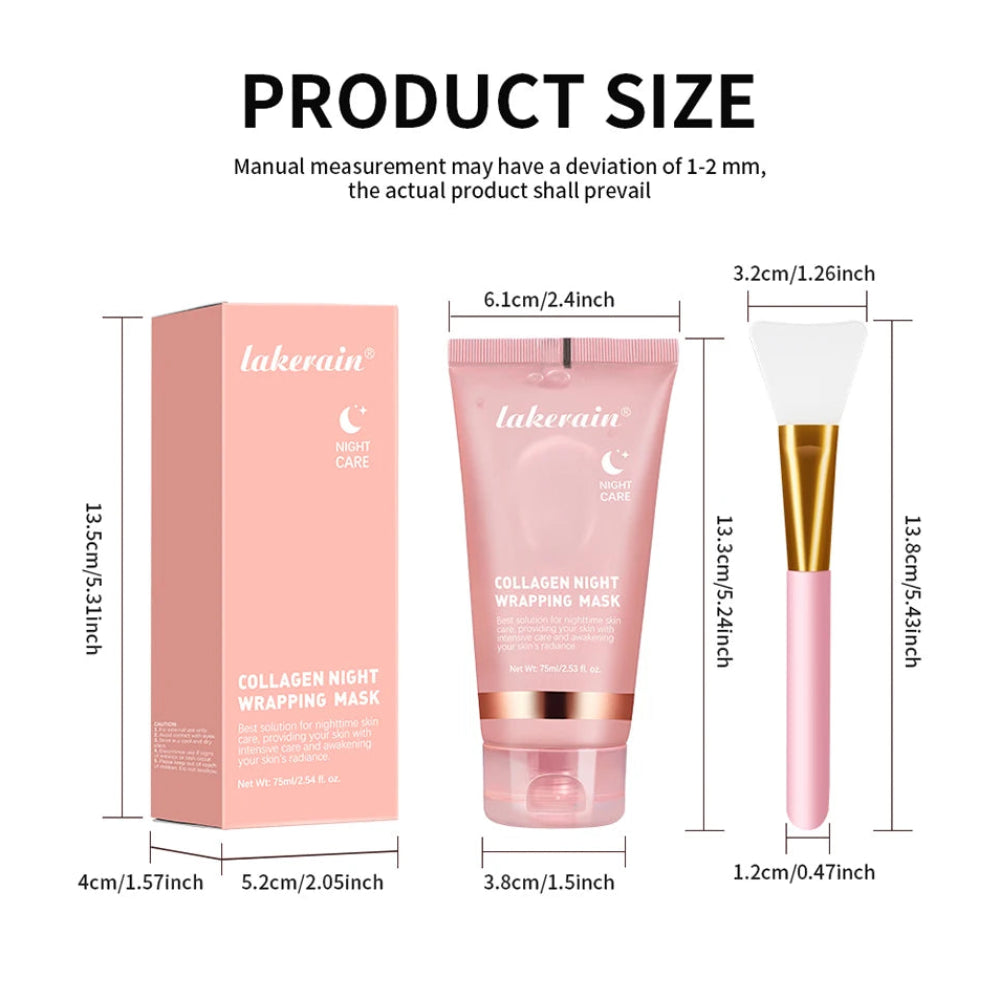 Masque Visage au Collagène avec Pinceau – Hydratant, Éclat & Élasticité