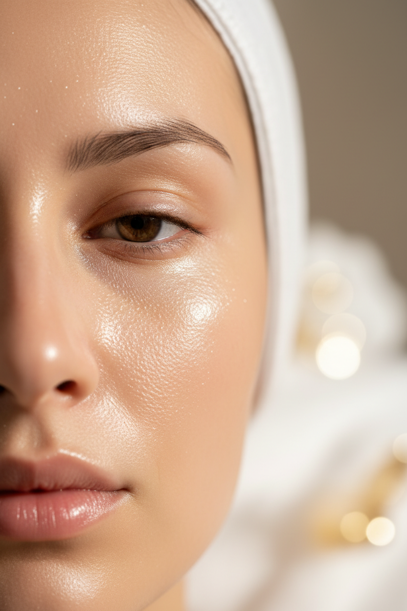 Gros plan peau radieuse